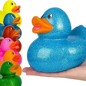 Giant Blue Glitter Rubber Duck